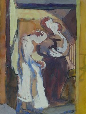 Marquet, Albert, 1875 Bordeaux - 1947 Paris,Femmes bavardantes, Aquarell und Gouache, rechts unten monogrammiert, ca. 30x23cm, unter Glas, Rahmen