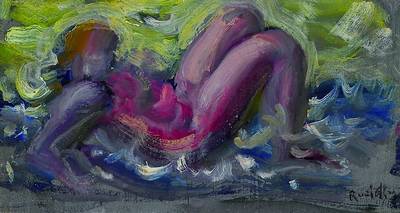 Ruzicskay, György, 1896 Szarvas/Ungarn - 1993, studierte in München, Paris und Rom und war tätig in Budapest, hier: liegender weiblicher Akt, ...