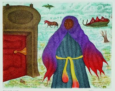 Arik Brauer, geb. 1929 Wien, Farbradierung aus: Chassidische Erzählungen, handsigniert und nummeriert 96/300, ca. 36x40cm