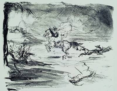 Max Slevogt 1868 Landshut - 1932 Leinsweiler- Neukastel, Lithographie und Radierung, handsigniert, ein Blatt angeschmutzt 40 x 29.5 cm bzw. 19.3 x ...