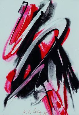 Karl Otto Götz, geb. 1914, Farblitho, handsigniert und datiert 85, ca. 21x15cm, unter Glas, Rahmen