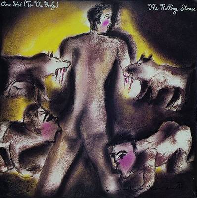 Francesco Clemente, geb. 1952, Vinyl-LP Rolling Stones: One Hit, USA 1989, Cover von Clemente gestaltet und handsigniert
