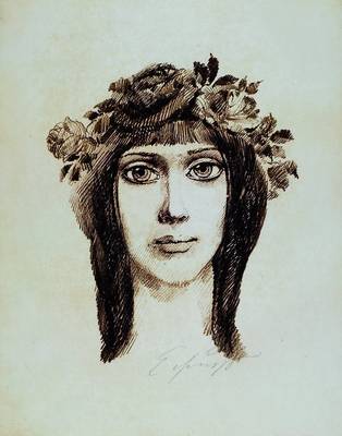 Prof. Ernst Fuchs, geb. 1930, Frauenkopf, Radierung, handsigniert, ca. 54x37 cm