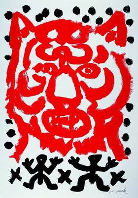 A.R. Penck, geb. 1939 Dresden, Tiger, Farbsiebdruck, handsigniert, ca. 89x70 cm