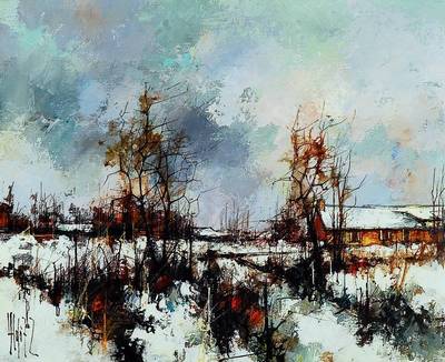 Aldo Paolucci, 1941-2002, Tauwetter, Öl/Lwd, signiert, ca. 50x60cm, Rahmen