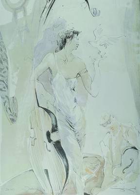 Jürgen Görg, geb. 1951 Dernbach, Farblithografie, Dialog, handsigniert und num.38/220, ca. 71,5x51,5 cm