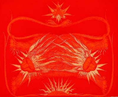 Prof Ernst Fuchs, geb. 1930 Wien, Sternzeichen Löwe, Farblithographie, 22/100, rechts unten handsigniert, ca. 27x33 cm