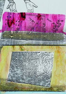 Herbert Zangs, 1924 Krefeld -2003 DüsseldorfMischtechnik, Aquarell/Lithographie, links unten signiert, ca. 42x29,5 cm