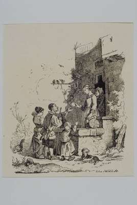 Adrian Ludwig Richter, 1803 Dresden -1884, 14 Holzstiche u.a. Nussknacker, alle um 1860, im Passepartout, bis ca. 9x13cm