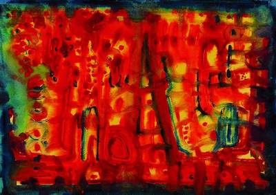 Fred Alfred Theophil Fathwinter, 1906 Mainz- 1974 Düsseldorf, Gouache auf Papier, mittig unten signiert und datiert 54, ca. 27x38cm, unter Glas, ...