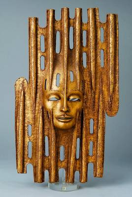 Röse Filipschack, zeitgenössische Kunsthandwerkerin aus Oberammergau, Mischmasse (Holz und Keramik), Oberfläche mit Acrylfarbe und Wischmetall ...