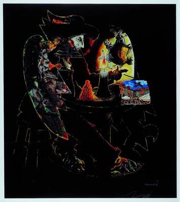 Jörg Immendorff, 1945-2007, Farboffset, handsigniert, ca. 63x55 cm, Rahmen