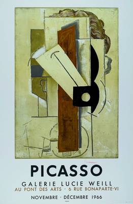 Pablo Picasso, 1881-1973, Picasso Galerie Lucie Weill, Farboffset, 1966, rechts unten handsigniert, ca. 76x49 cm, unter Glas, Rahmen