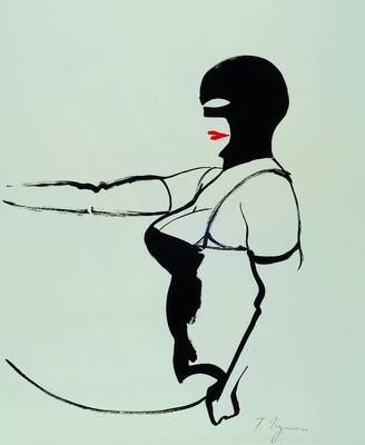 Tomi Ungerer, geb. 1931, Domina, Farboffset, rechts unten handsigniert, ca. 49x36 cm, unter Glas, Rahmen