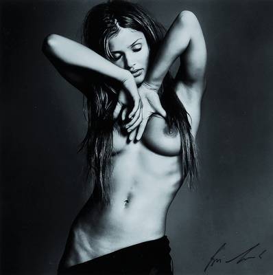 Michel Comte, geb. 1954, Fotografie Helena Christensen, handsigniert, ca. 30x30 cm, unter Glas, Rahmen