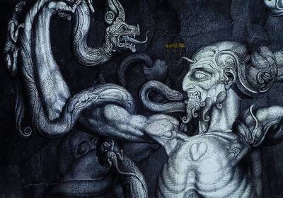Prof. Ernst Fuchs, geb. 1930 Wien, Cigleedruck auf Leinwand, links unten handsigniert, nummeriert 6/300, ca. 61x45 cm