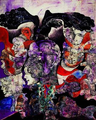 Denis Fadier, geb. 1949, Ölbild von 1974, Ohne Titel, signiert und datiert (19)74, ca. 91x71,5 cm, R.