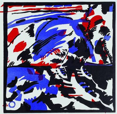 Kandinsky, Wassily,1866-1944, "Kahnfahrt", orig. Farbholzschnitt, Maeght, Mourlot, Paris 1955, la periode dramatique, ca. 28x38 cm