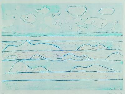 Eduard Bargheer, 1901-1979, Lithographie, rechts unten sign. , datiert 71, ca. 33,5x43 cm ( Blattgröße), unter Glas gerahmt