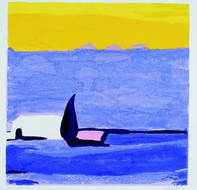 Amos Yaskil, 1935 Haifa, Farbserigrafie, rechts unten signiert, ca. 28,5x28,5 cm