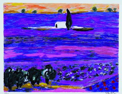 Amos Yaskil, 1935 Haifa, Farbserigraphie, rechts unten signiert, ca. 37x29 cm