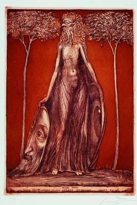 Prof. Ernst Fuchs,geb. 1930 Wien, Flora Okuli, Farbradierung, rechts unten handsigniert, 830/10000,ca. 24x17 cm