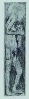Alfred Hrdlicka, 1928-2009, 2 Radierungen, 59/60, signiert, Motivgröße ca. 27x6cm, Blattgröße ca. 66x50 cm, unter Glas, gerahmt