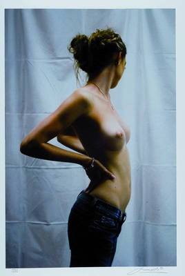 Peter Handel, geb. 1949, Karina, halbnackt mit Jeans, Giclee auf handgemachtem Baumwollpapier, signiert, nummeriert 5/25, ca.35,5 x 54,5 cm