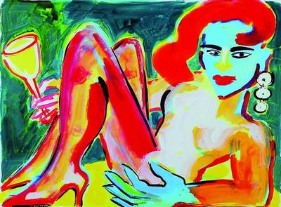 Elvira Bach, geb. 1951, Isabella, Farbsiebdruck, Künstlerexemplar e.a.,signiert,ca. 50 x 37,5 cm