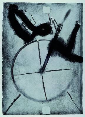 Antoni Tapies, geb. 1923 Barcelona, Lithographie, rechts unten handsigniert, H.C.,ca. 63,5x44,5 cm, Blattgr. 91x76cm, unter Glasgerahmt