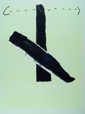 Antoni Tapies, geb. 1923 Barcelona, Lithographie, rechts unten handsigniert, 56/150,ca. 80x60 cm, unter Glas