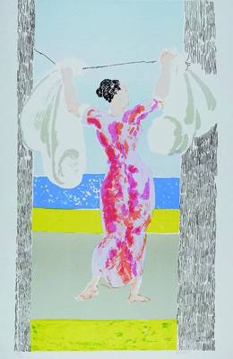 Duncan Grant, 1855-1978, "Washerwoman", Lithographie, signiert, nummeriert 250/350, ca. 74,5 x 42.5 cm