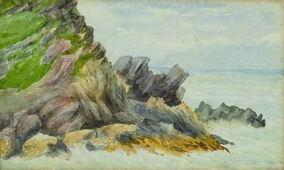Jan Feß,1907, Schottische Landschaft, Aquarell, rückseitig bez. Veritas, ca. 18x25 cm, unter Glas gerahmt