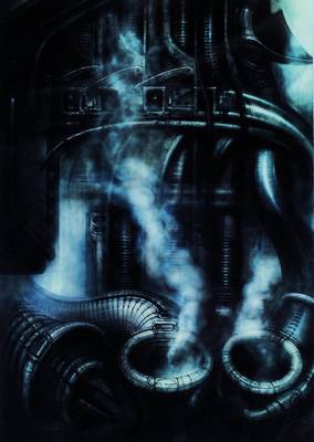 Hans Ruedi Giger, geb. 1940, zwei Offset Drucke, rechts unten handsigniert, ca. 29,5 x 20,5 cm, unter Glas, gerahmt
