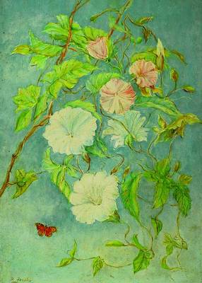 Dieudonné Jacobs, 1887-1967, Stillleben mit Wicken und Schmetterling, Öl/Hartfaser, links unten signiert und datiert 1960, ca. 68x49 cm,Rahmen