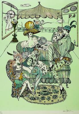 Bele Bachem, 1916 Düsseldorf - 2005 München,Farblithographie, handsigniert und num. 31/100, unter Glas gerahmt, Blattgr. ca. 65.5x47.5 cm