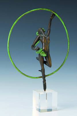 Italo Celli, geb. 1949 Rom, Orchidea, Bronzeskulptur, signiert und num. 69/300, Plexiglassockel, Gesamth. ca. 27 cm, mit Zertifikat
