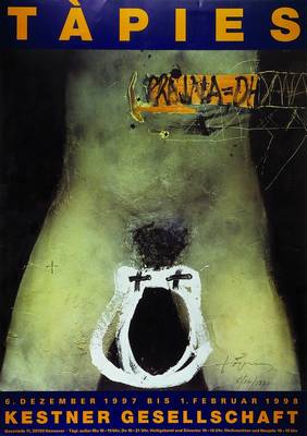 Antoni Tapies, 1923-2012 Barcelona Werbeplakat, Offsetdruck, rechts unten signiert, datiert 5/12/1997, ca. 84x59 cm