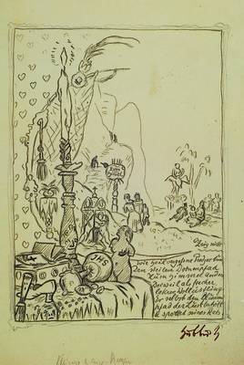 Karl Hubbuch 1891-1979, Zeichnung, Tusche/Bleistift, aus der Hamletserie, rechts unten signiert, bezeichnet: kleine lange Berge, ca. 20,5x16,5 cm, ...