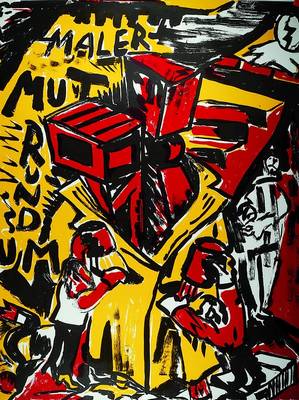 Jörg Immendorff, 1945-2007, Entwurf für das Plakat der Kunsthalle Bern, Siebdruck, um 1982 entstanden, unsigniert, ca. 128x90 cm