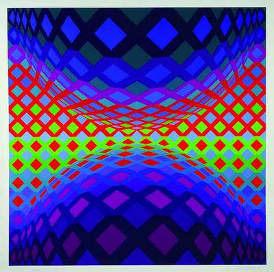 Victor Vasarely, geb. 1906 Pecs- 1997 Paris,französischer Maler und Grafiker ungarischer Abstammung, hier: Abstrakte Darstellung, Auflage 45/100, ...