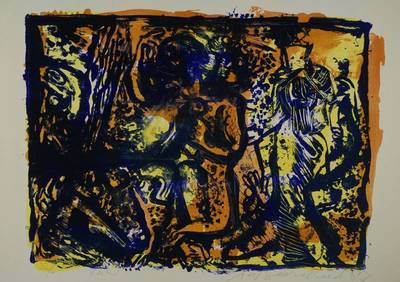 Rudi Baerwind 1910-1982, 2 Farblithographien, Formentere, Auflage 39/60, rechts unten signiert, datiert 1967 , ca. 52x41 cm Motiv, gesamt 76x54 cm, ...