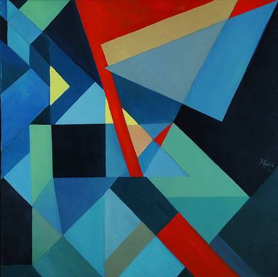 Keck, Wilja, Rüpurrer Kunstmaler, 2. Hälfte 20. Jh., Komposition, Öl/Lwd., signiert, ca, 70 x 70 cm