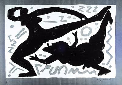 A.R. Penck, geb. 1939 Dresden, Lithographie,Darstellung von Sexualität, handsigniert und num. 1/2, ca. 70x100 cm