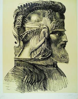 Prof. Ernst Fuchs, geb. 1930 Wien, Artifex mysticus, Selbstbildnis, Lithographie, handsigniert und num. 40/80, ca. 75,5x64 cm, leichte Knicke, rechte ...