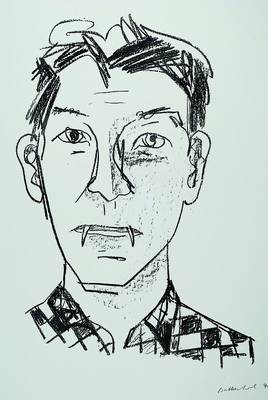 Stephan Balkenhol, geb. 1957, Vampir, Lithographie, handsigniert, datiert 1994, ca. 76x46 cm