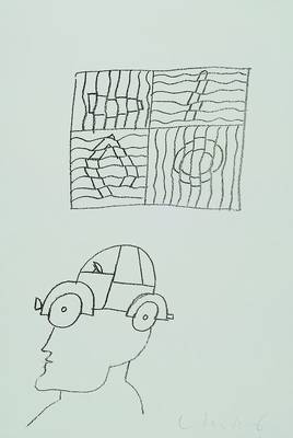 Horst Antes, geb. 1936, Lithographie, rechts unten handsigniert, ca. 30x21 cm, unter Glas, Rahmen