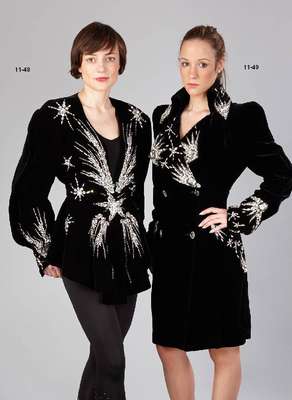 THIERRY MUGLER, Haute Couture Vintage-Fashion-Kleid, 80er Jahre, franz. Größe 36/38, schwerer, schwarzer Samt in sich leicht changierend, ...
