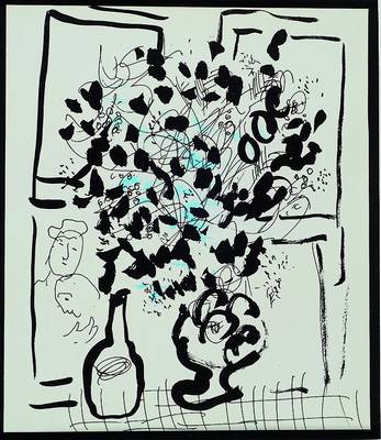 Marc Chagall, 1887-1985, Lithographie, ca. 24x20 cm, Passepartout, unter Glas, Rahmen