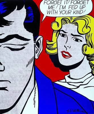Roy Lichtenstein, 1923-1997, Farboffset, handsigniert, forget it forget it, ca. 70 x 57cm, unter Glas, Rahmen